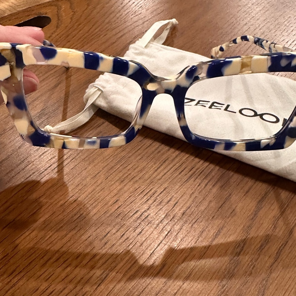 Blue And Cream Tortoiseshell Rectangular Cat-Eye … - image 5